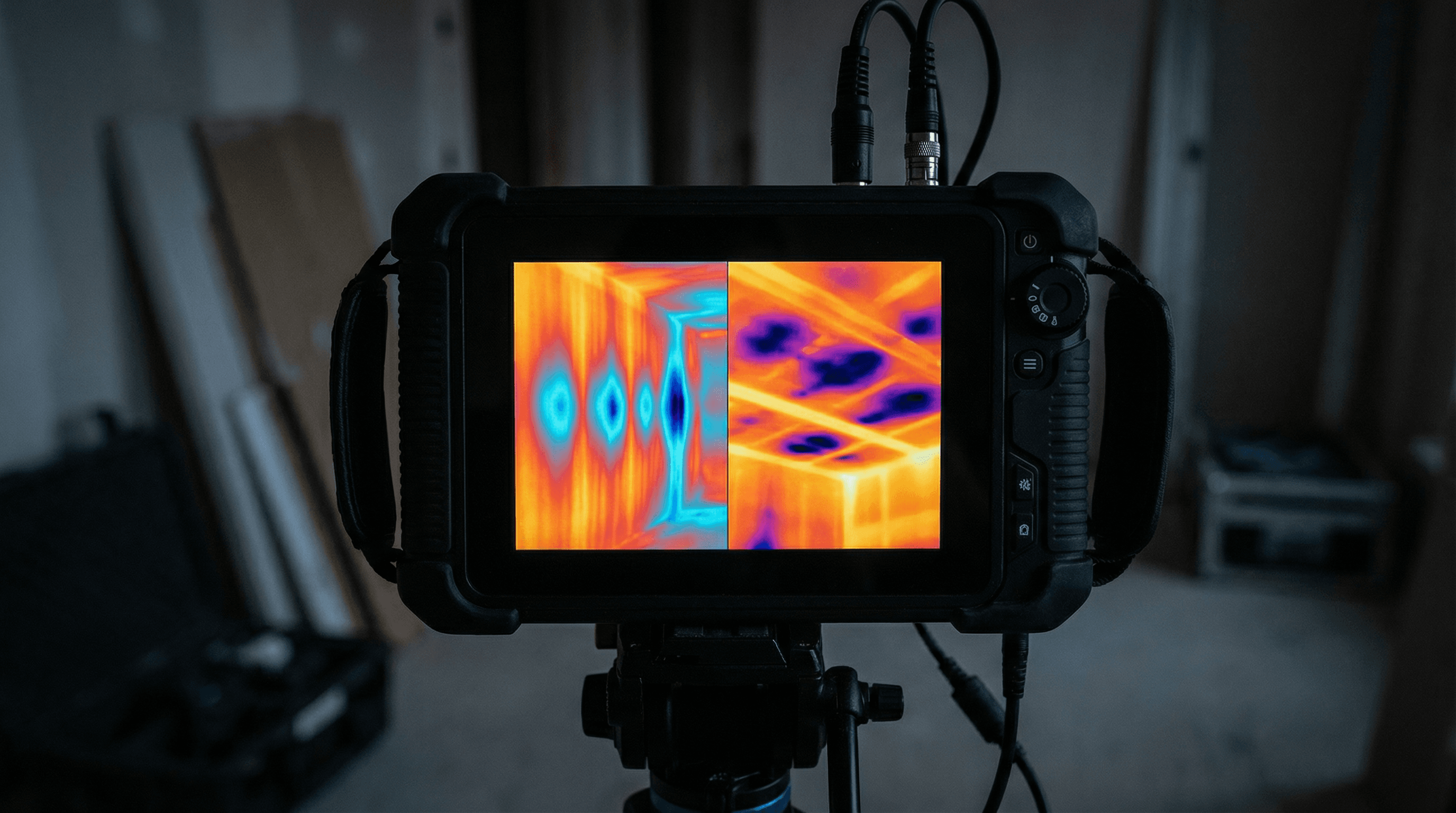 赤外線サーモグラフィによる雨漏り調査画面